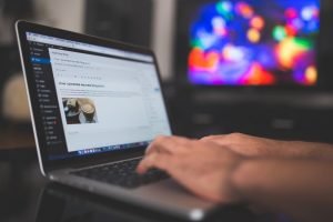 A person using a laptop
